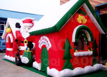 Dostosowany nadmuchiwany dmuchany zamek Świętego Mikołaja Wesołych Świąt do dekoracji świątecznych