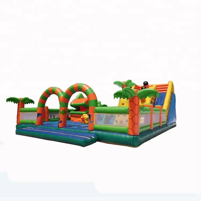 OEM Zewnętrzny nadmuchiwany plac zabaw dla dzieci Wspinaczka i zjeżdżalnia Combo Playland Giant Bouncy Castles